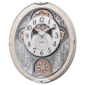 リズム時計 からくり 電波 掛時計 4MN513RH23 スモールワールドノエルM