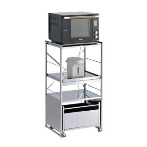 dinos（ディノス） ステンレス作業台ワゴン 引き出し2杯タイプ 幅73.5