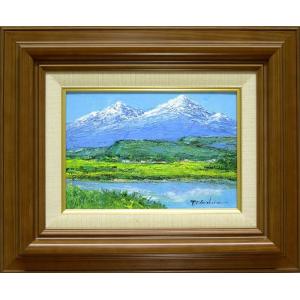 絵画 油絵 青い海のエーゲ海 ミコノス島 （滝川英彦） 【海・山