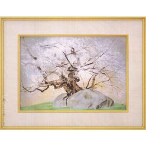 中島千波 「 薄墨桜 」 木版画 版画 絵画 日本画 さくら 春 日本 三大