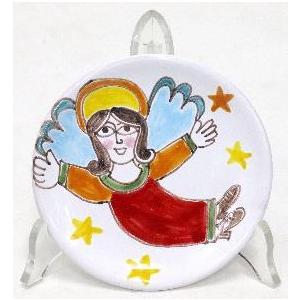 イタリア製 輸入雑貨 シチリア 陶器 絵皿 壁飾り 壁掛け 手描き 魚