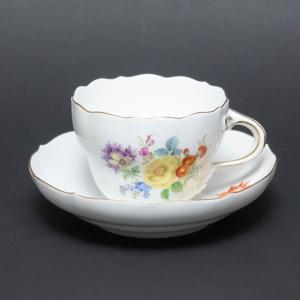 マイセン ベーシックフラワー（二つ花） モカカップ＆ソーサー（ローズ