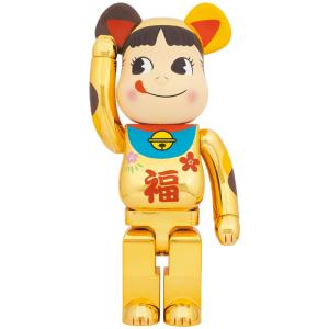 新品】1週間以内発送 BE@RBRICK 招き猫 ペコちゃん 金運ダブル小判 桃