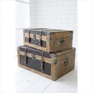 レザー トランクボックス 2個セット 収納ボックス トランクケース