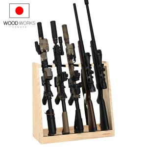 WOODWORKS ガンラック 5丁掛 ( 色：ブラウン ) 木製 日本製