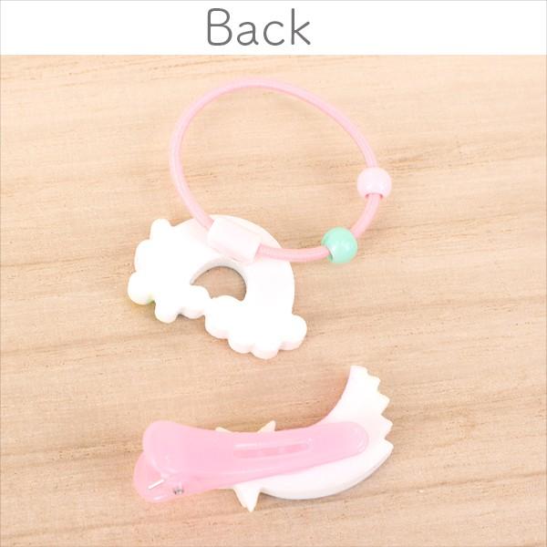 ゆめかわラメのレインボー/流れ星のヘアゴム/クリップセット 4個 ヘア