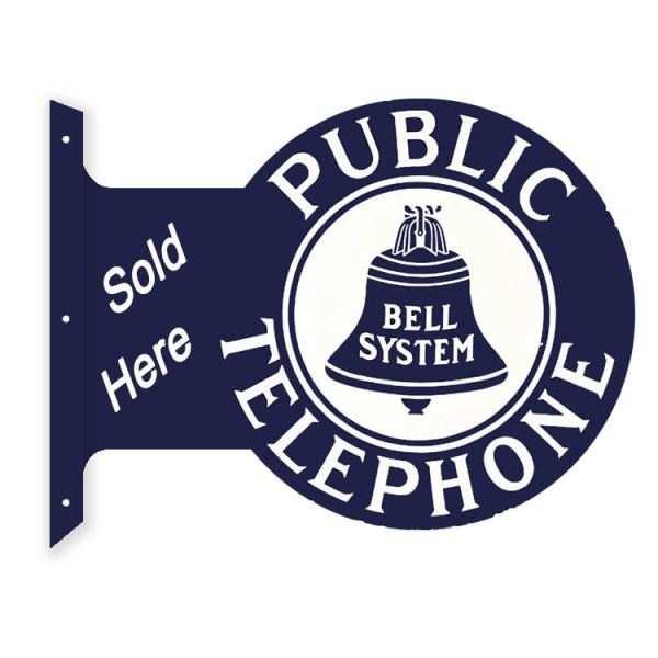 PUBLIC TELEPHONE フランジ 看板 サイン 両面看板 パブリック