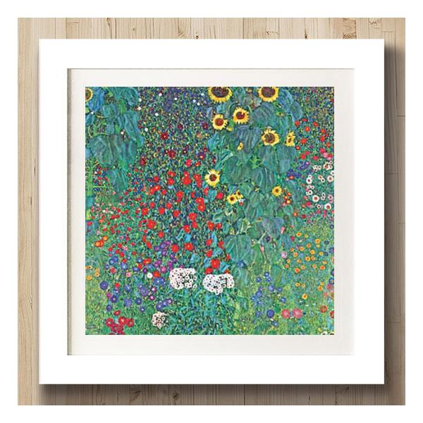特別額装マット作品/ポスター/クリムト/ヒマワリの咲く農家の庭