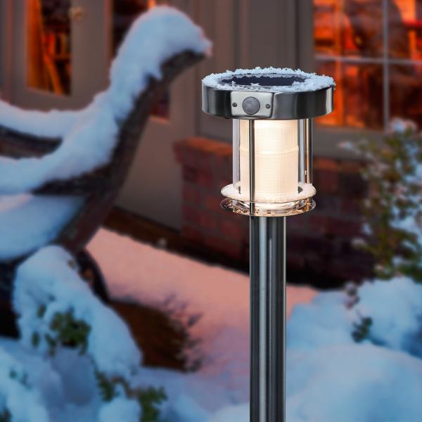 ステンレスソーラーポールライト / 明るさ100lm 人感センサー