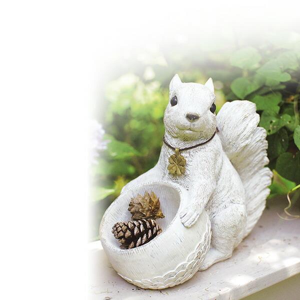 キシマ（KISHIMA） アンティーク調 ガーデンオーナメント リス Lサイズ