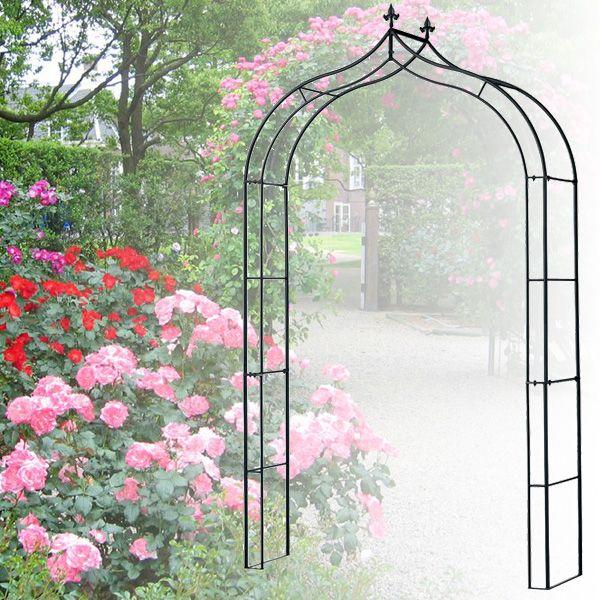 ガーデンアーチ ローズアーチ スチール ブラック 01 約幅1310×高2500