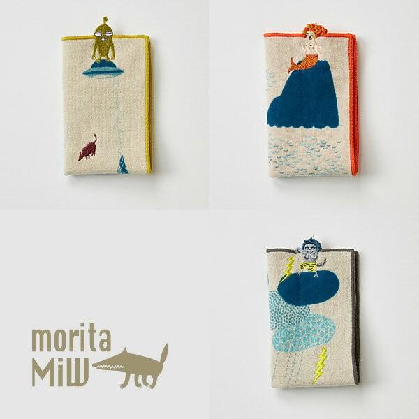 moritaMiW 小さなポケットハンカチ ミニタオル ウチュウジン カミナリ