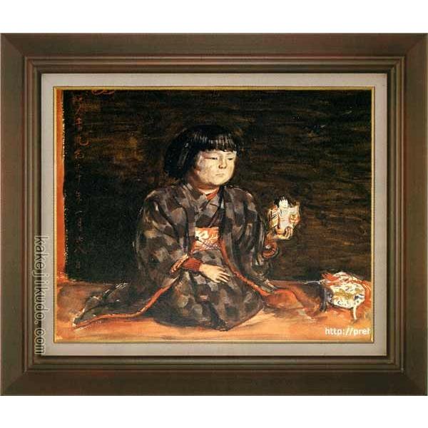 岸田劉生 絵画 麗子座像 F6号 【複製】【美術印刷】【世界の名画】【6