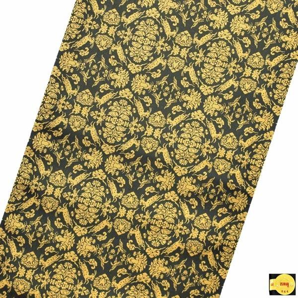 Prices down2）洒落袋帯「山羊花卉文錦」龍村美術織物謹製 西陣織証紙