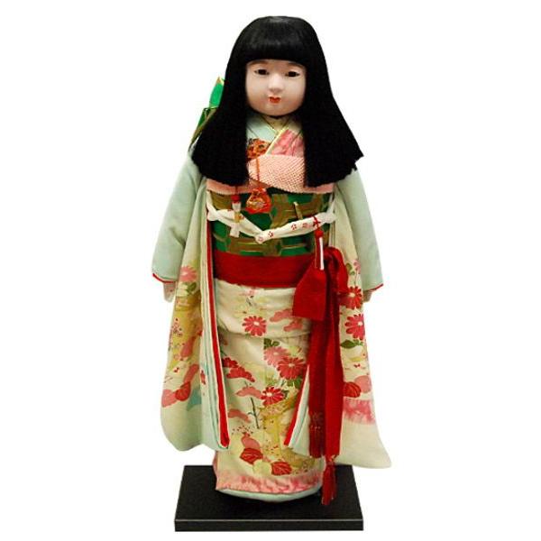 市松人形 15号 ドール 男の子 女の子 正絹 濃紺 着物 襦袢 2024 15号