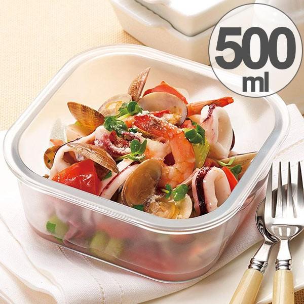 セラベイク 耐熱ガラス スクエアロースター M 蓋付き 500ml （ Cera