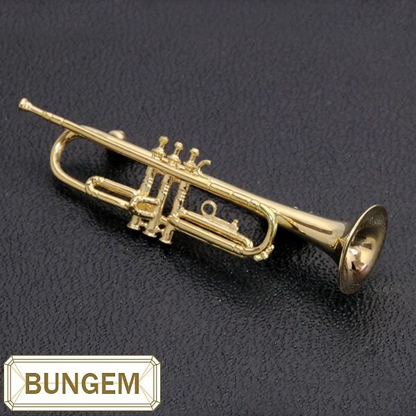 楽器GAKKI トランペット（trumpet） ブローチ K18 細く繊細なラインが