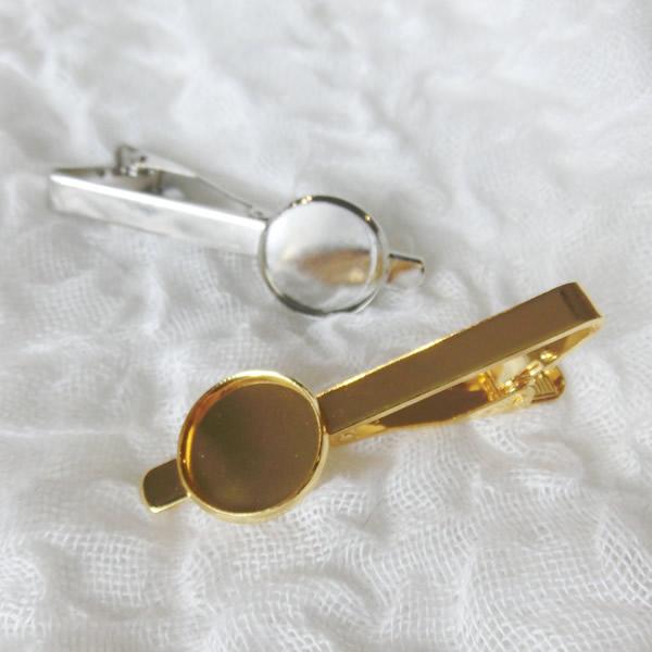 グルーデコ土台 デコ土台 ネクタイピン01 丸 ラウンド 16mm シルバー