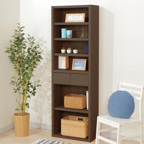 ニトリ（NITORI） オープン本棚(カゼラ60 DBR) 書棚 ラック シェルフ