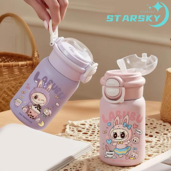 ラブブ 魔法瓶 水筒 400ml ストロー付き 直飲み可 幼稚園 小学生