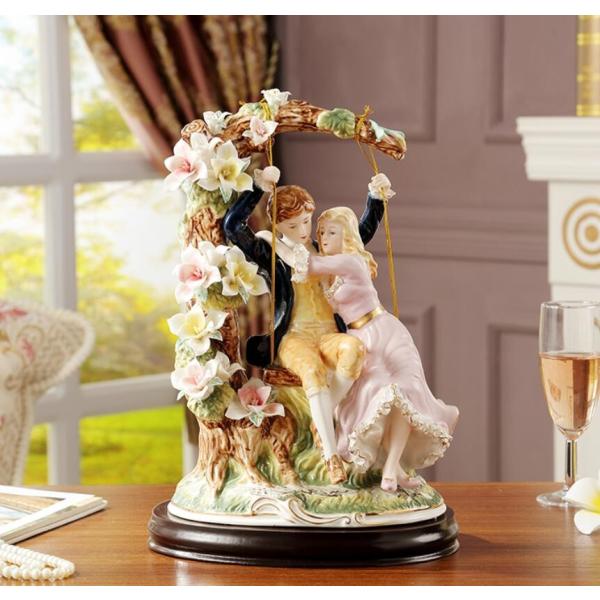 陶器 置物 西洋陶器 北欧磁器 陶器製人形 お姫様 陶器人形 陶器置物