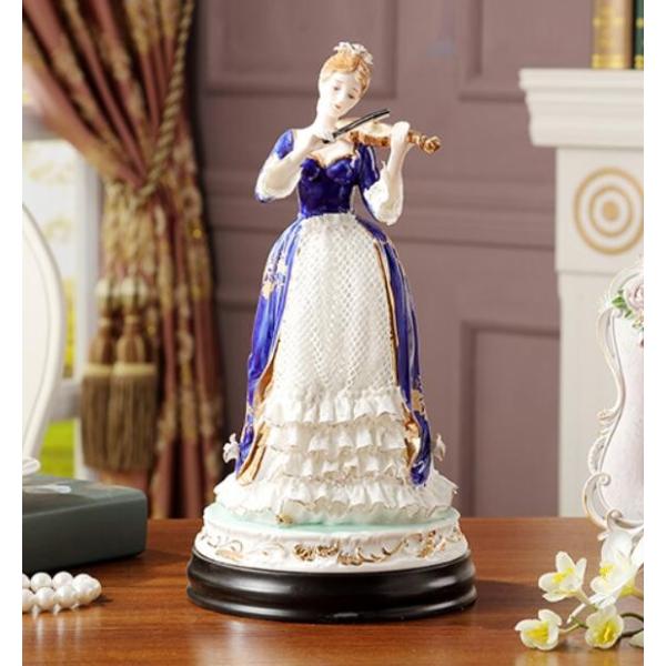 陶器 置物 西洋陶器 北欧磁器 陶器製人形 お姫様 陶器人形 陶器置物