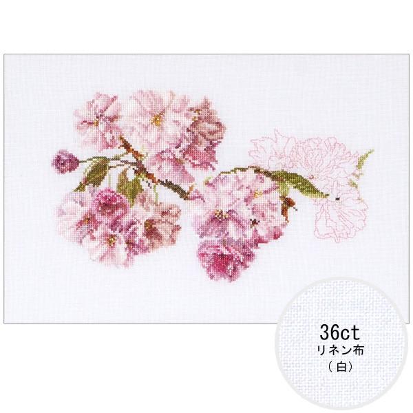 刺繍 輸入キット Thea GOUVERNEUR 八重の桜 White Linen 512◎PUSH