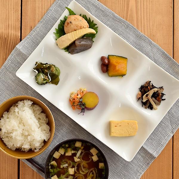 爆買ビュッフェプレート 6品皿 ホワイトグッドデザイン賞 大皿 角皿