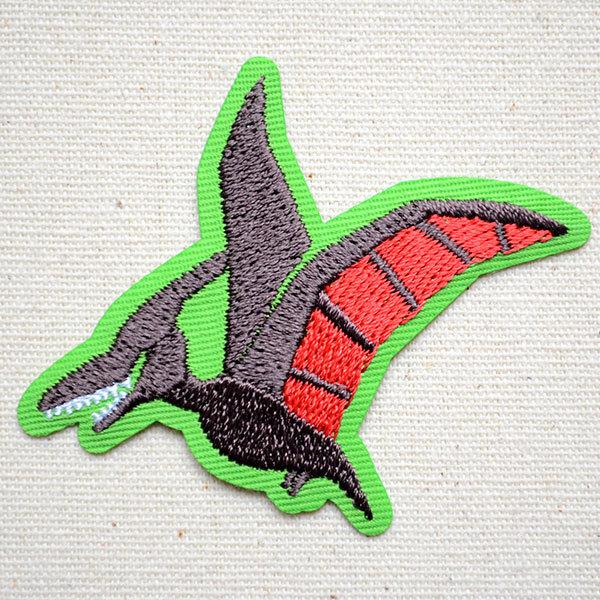 ワッペン アイロン おしゃれ 刺繍 プテラノドン 恐竜シルエット 名前