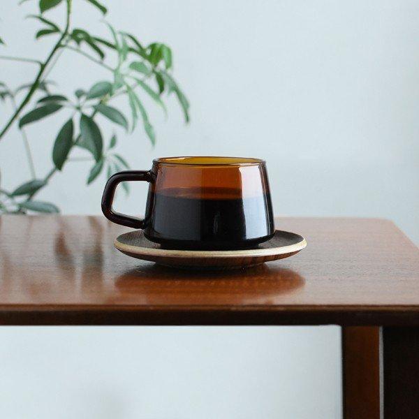 コップ ソーサー セット コースター マグカップ ガラス製 アンティーク