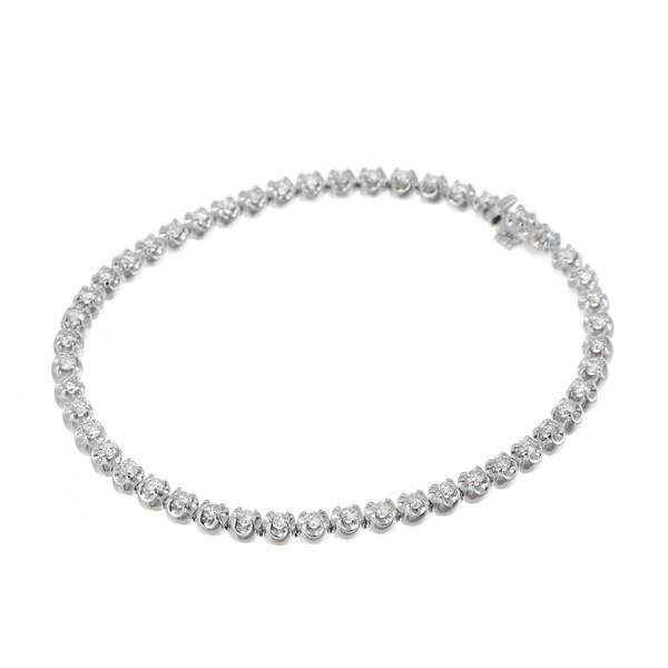 ジュエリーツツミ K14ホワイトゴールドダイヤモンドブレスレット