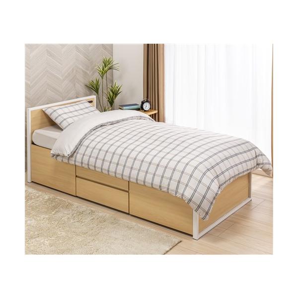 新生活応援特価】[シングル]ヤマダオリジナル 大容量収納付きベッド