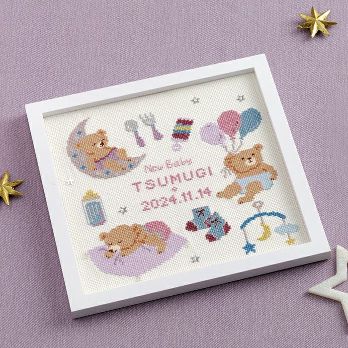 クロスステッチフレーム＜接吻＞ | リバティ 生地、編み物、刺繍