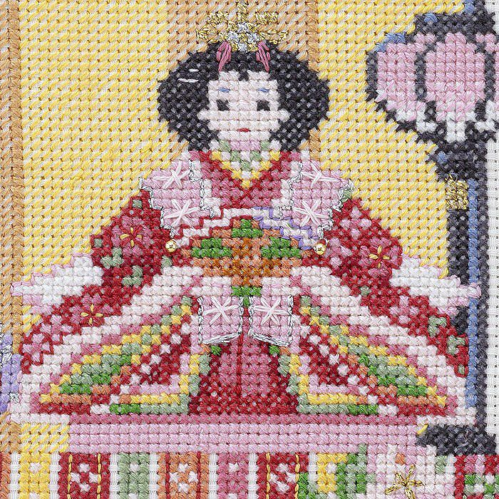 クロスステッチフレーム＜ひな祭りの彩り＞ | リバティ 生地、編み物