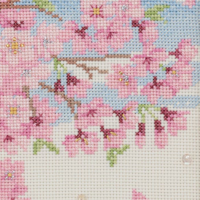 クロスステッチフレーム＜さくら便り＞ | リバティ 生地、編み物、刺繍