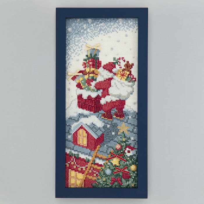 クロスステッチフレーム＜イブのサンタ＞ | リバティ 生地、編み物