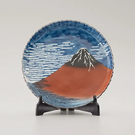 九谷焼 飾皿 | 北斎 凱風快晴 | 10号 皿立付 | 美山窯