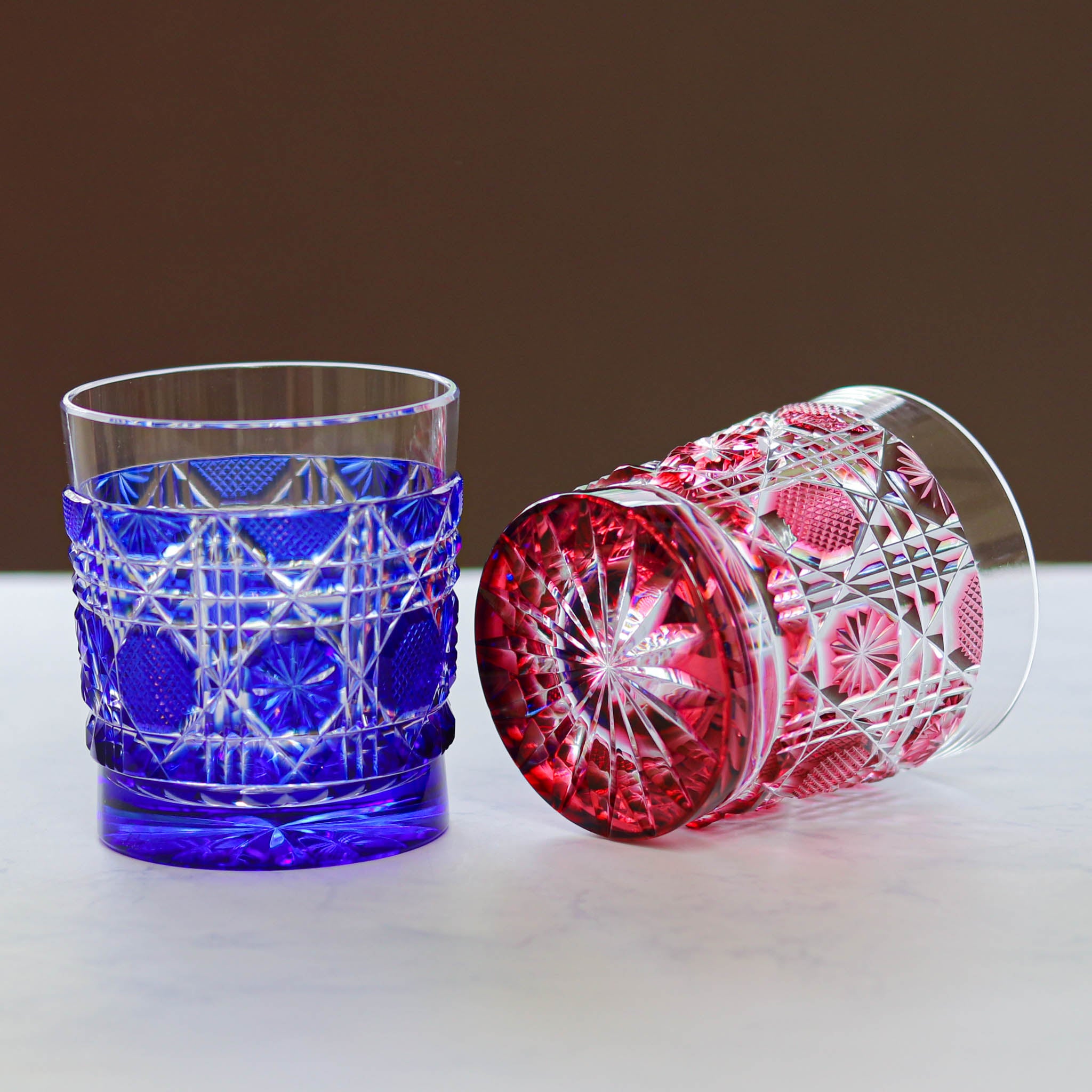 薩摩切子 ロックグラス | オールド | 瑠璃 | 薩摩びーどろ工芸