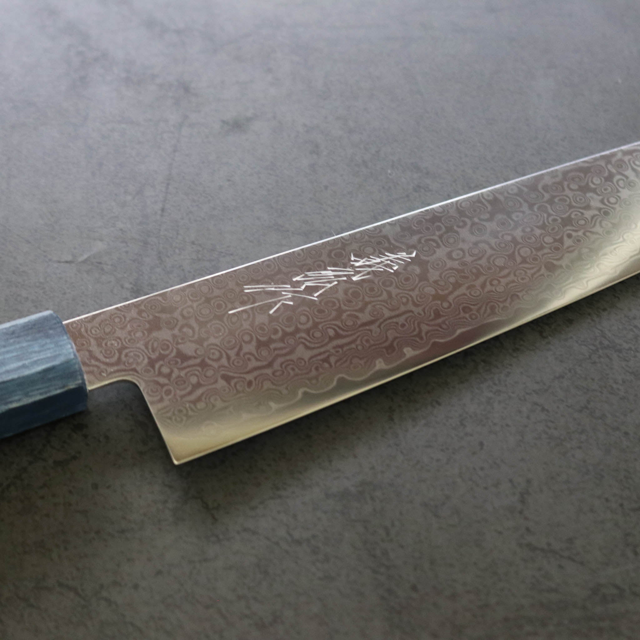 堺打刃物 包丁 | ダマスカス67層 牛刀 21cm 両刃 | 暁ハンドル 桐箱入り