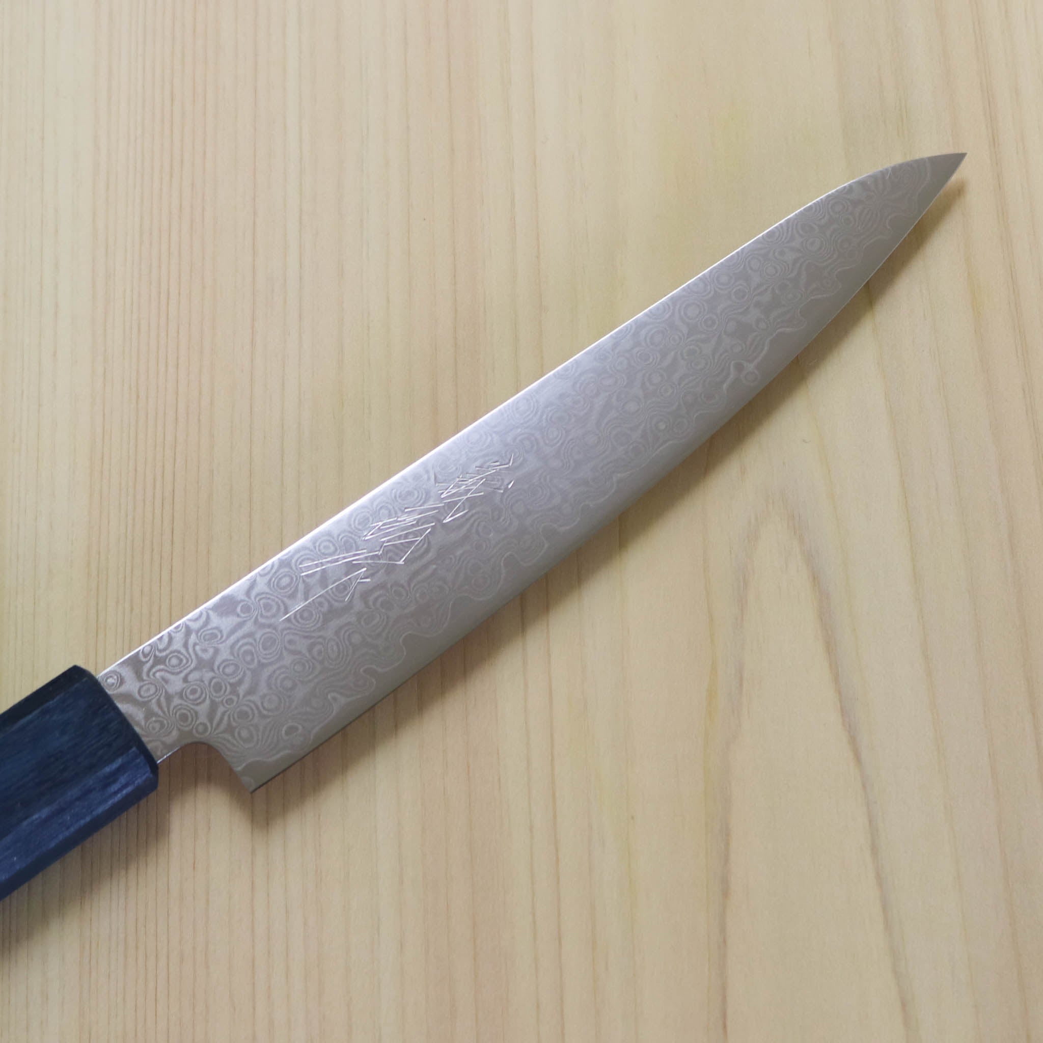 堺打刃物 包丁 | ダマスカス67層 ペティ 15cm 両刃 | 暁ハンドル 桐箱入り