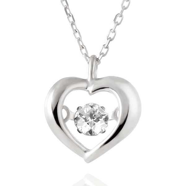 ハート 揺れる ダイヤモンド ネックレス 正規品 ダンシングストーン