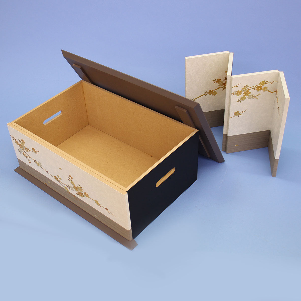 雛人形収納飾り 幅45cm 正絹まめびな 夢桜グレー – 寿鳳人形の東芸