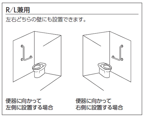 T112CL11｜TOTO｜手すり[壁固定][L型][多用途用][800×800mm][前出