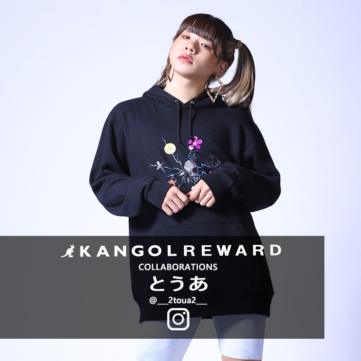とうあ×KANGOL REWARDコラボ プルオーバーパーカー