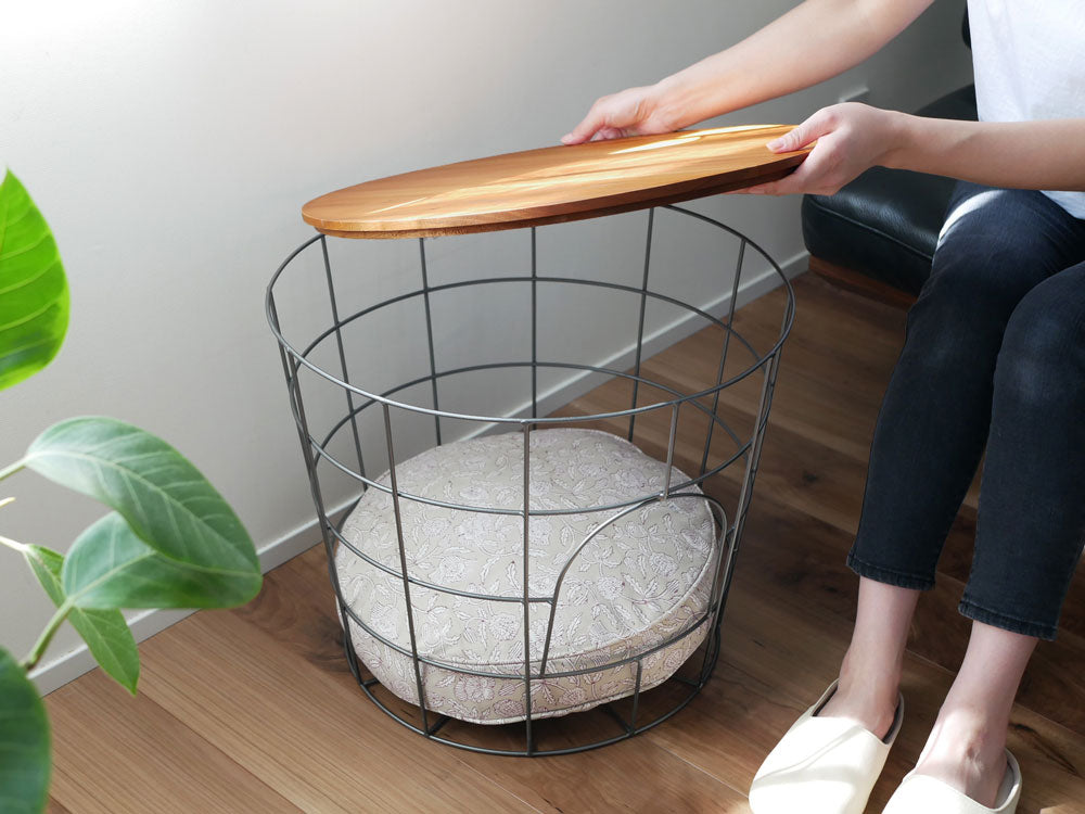 Horn Please MADE/ホーンプリーズ＞WOOD&IRON バスケット テーブル