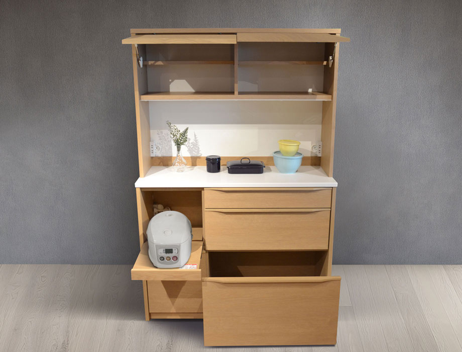 人工大理石天板の木目が優しいキッチンボード 120cm幅 Armona（アルモナ）