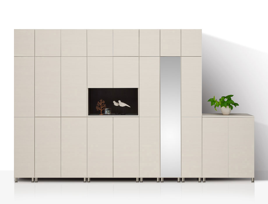 セミオーダーシューズボックス・靴箱 PORTIER レッグタイプ 幅120cm