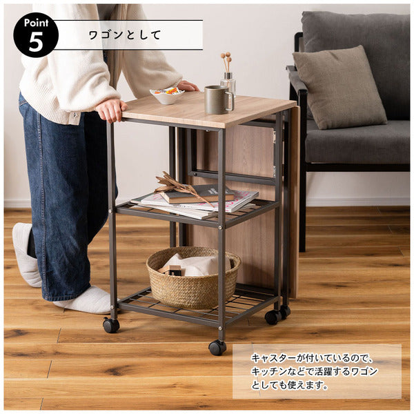 デスク バタフライデスク オープンラック ナチュラル サイドテーブル