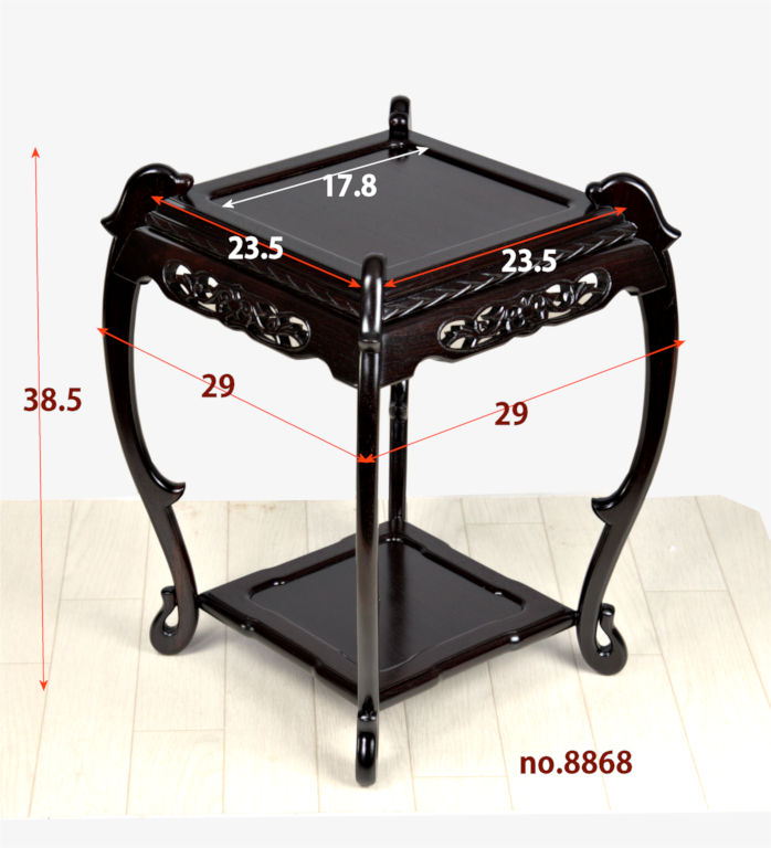 花台: 紫檀 中卓 盆栽台 漆 高さ47cm 大阪唐木指物 no.8868 / 唐木家具