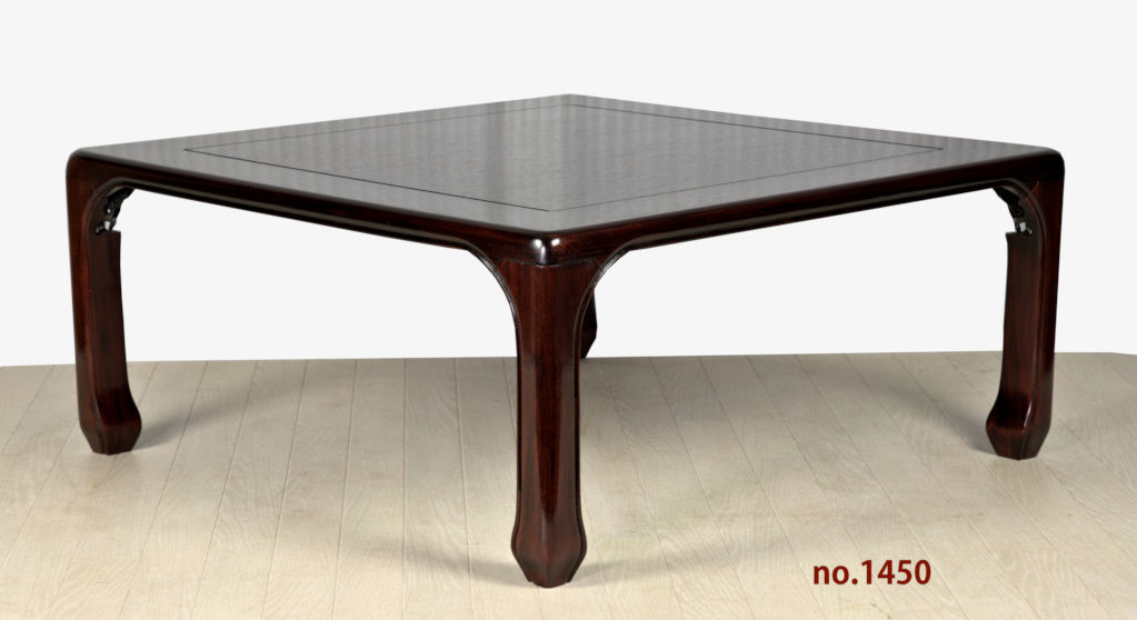 座敷机: 花梨 80cm角机 一重泉寿型 折畳脚 唐木家具 no.1450 / 唐木